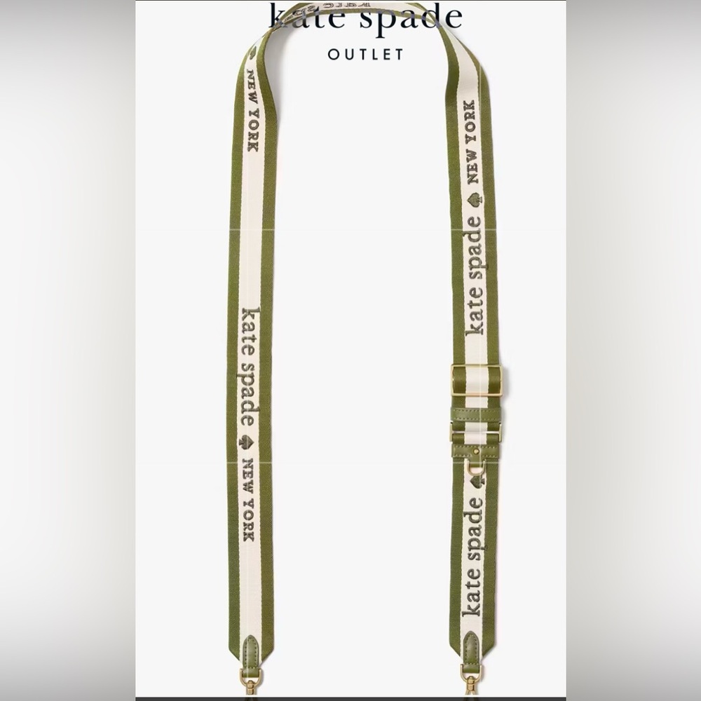 Kate Spade Olive and Cream Logo Strap